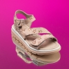 Girls’ Sandals PONKI Stripes Powder Pink №31-36