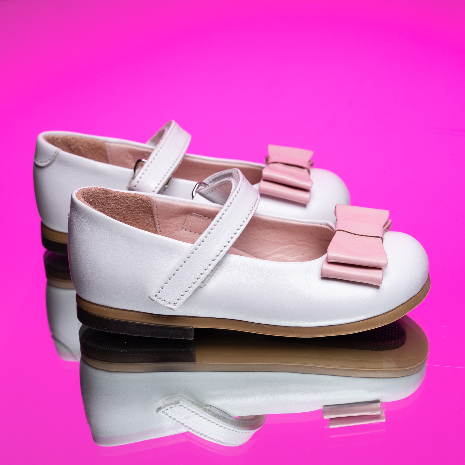 Baby ballerina shoes Bebbini Pandi White, sizes 21-26