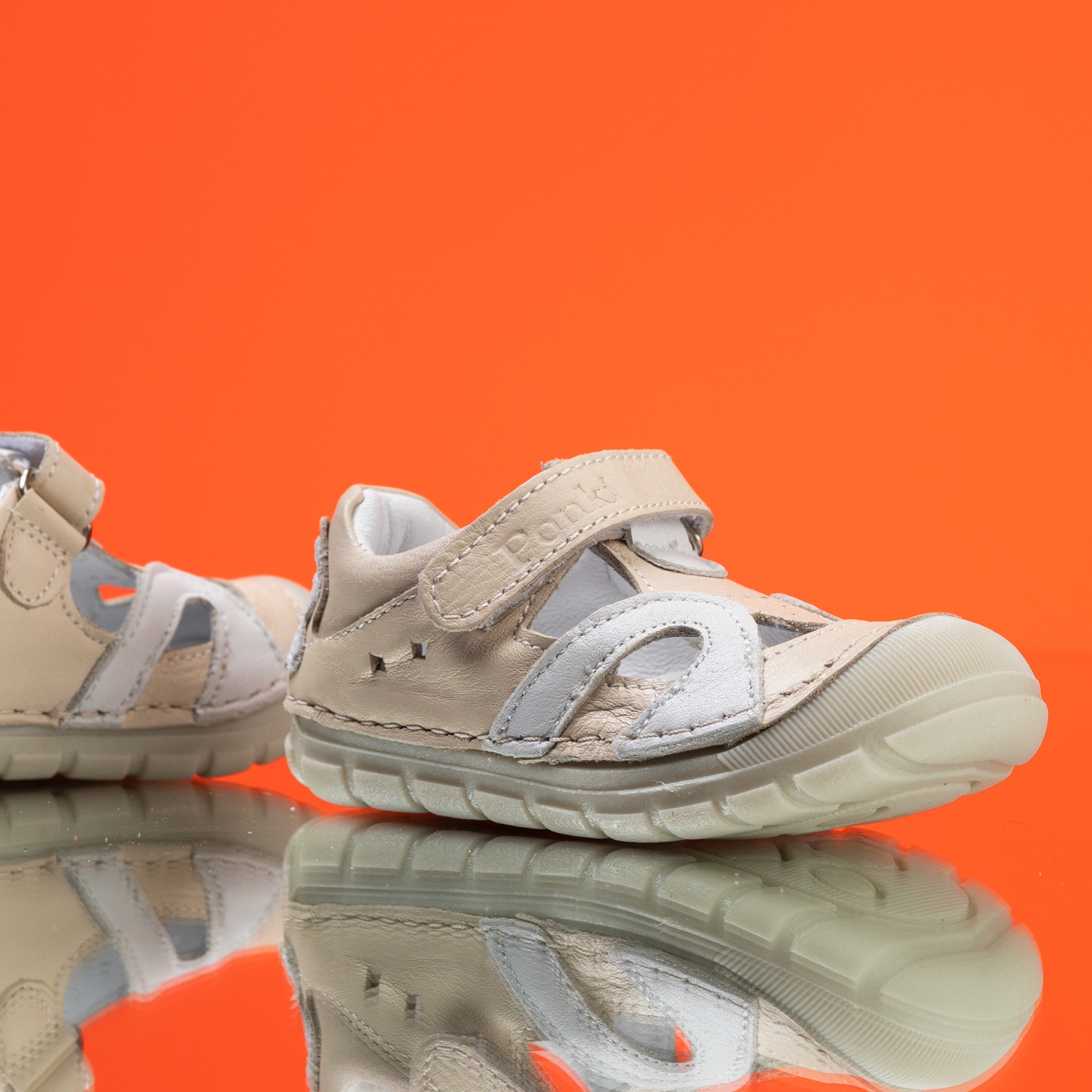 Baby barefoot sandals PONKI BAREFOOT REBBEL BEIGE №19-21