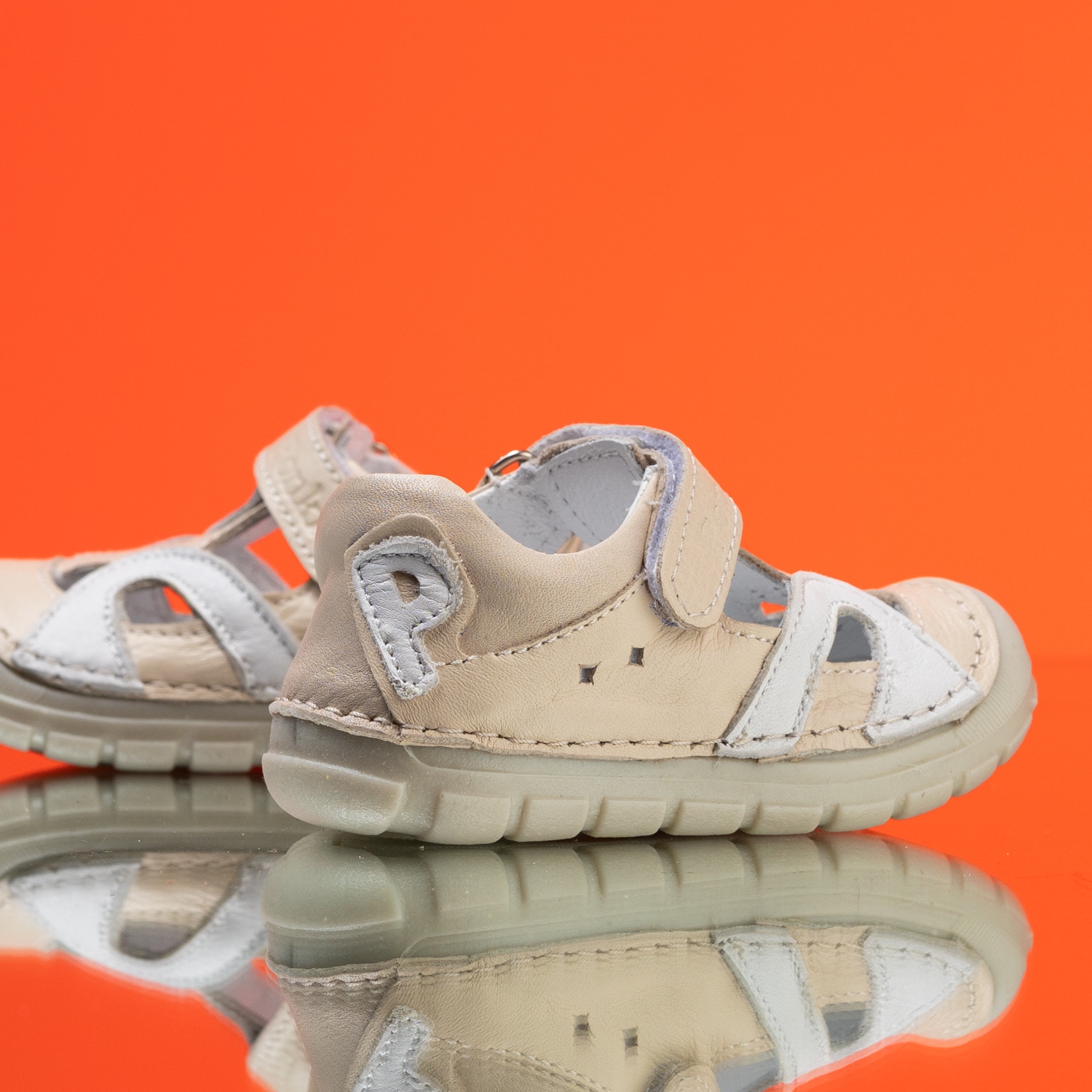 Baby barefoot sandals PONKI BAREFOOT REBBEL BEIGE №19-21