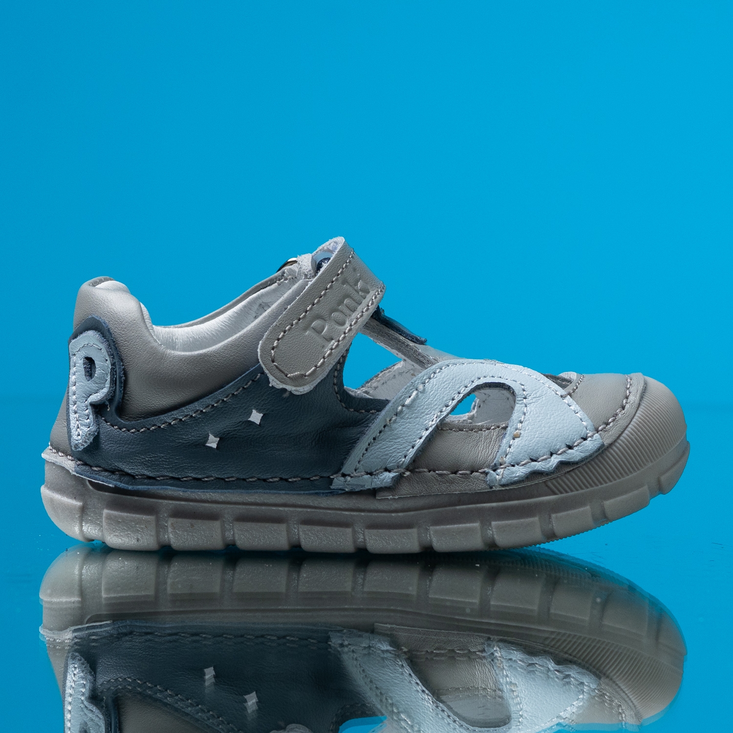 Baby barefoot sandals PONKI BAREFOOT REBBEL GREY №19-25