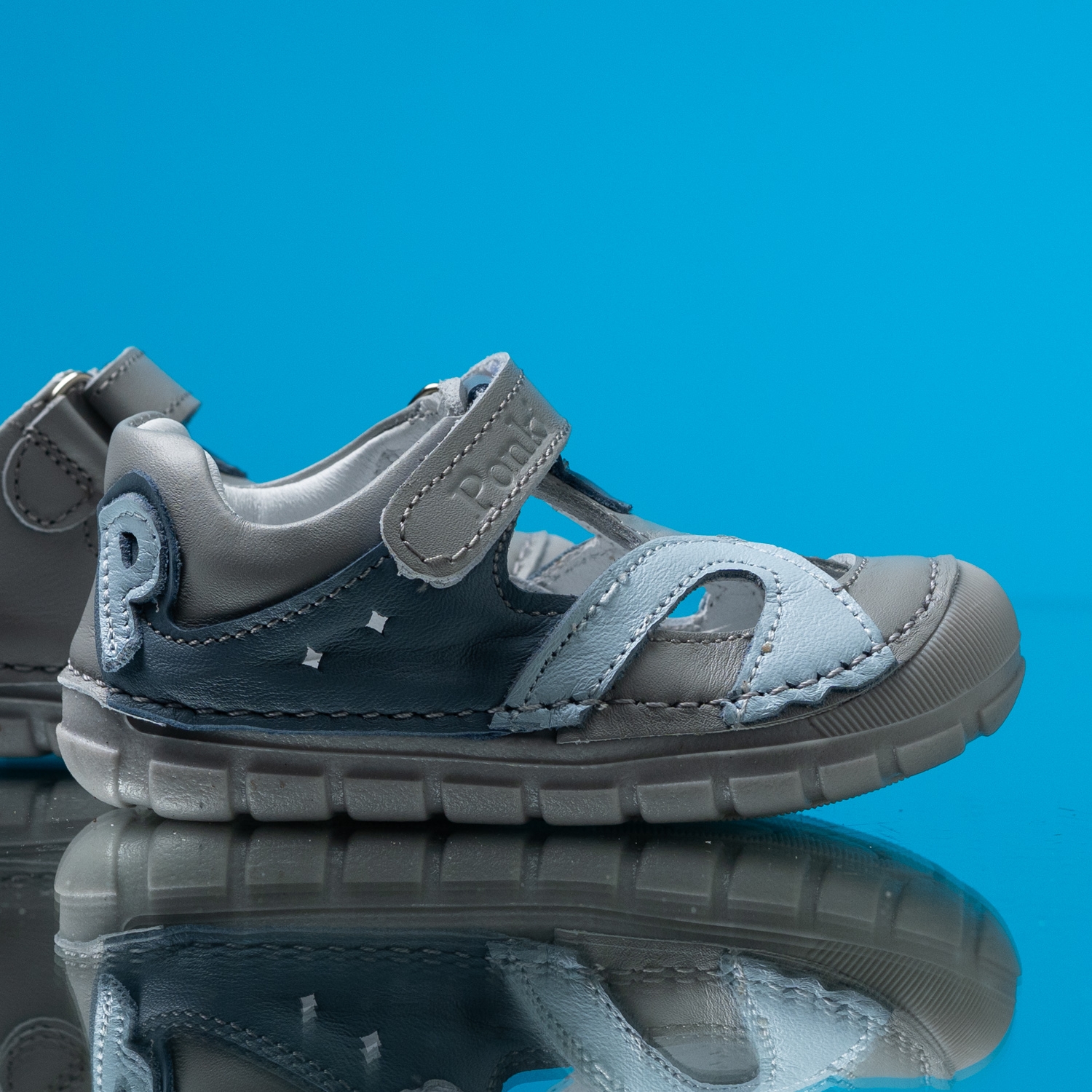 Baby barefoot sandals PONKI BAREFOOT REBBEL GREY №19-25