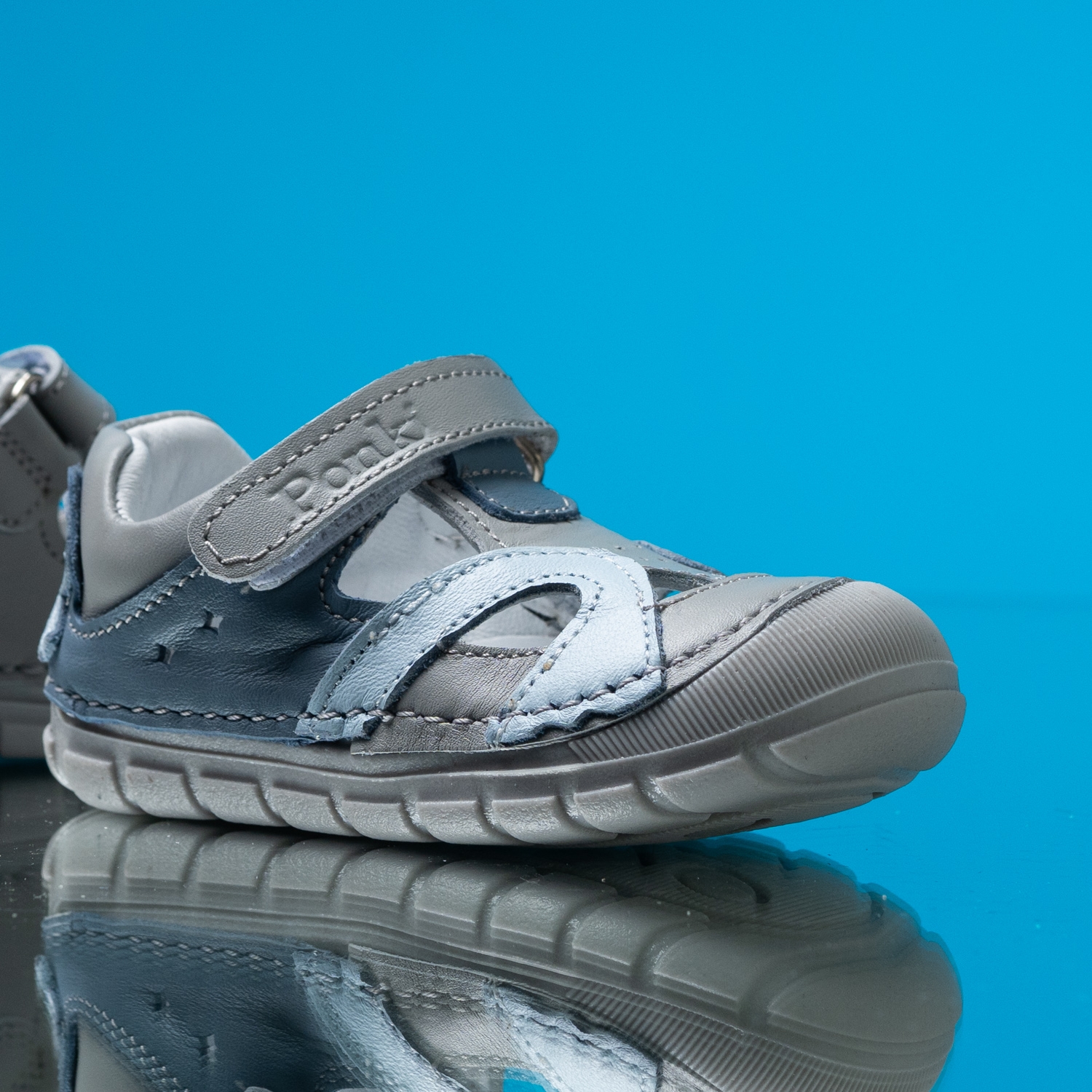 Baby barefoot sandals PONKI BAREFOOT REBBEL GREY №19-25