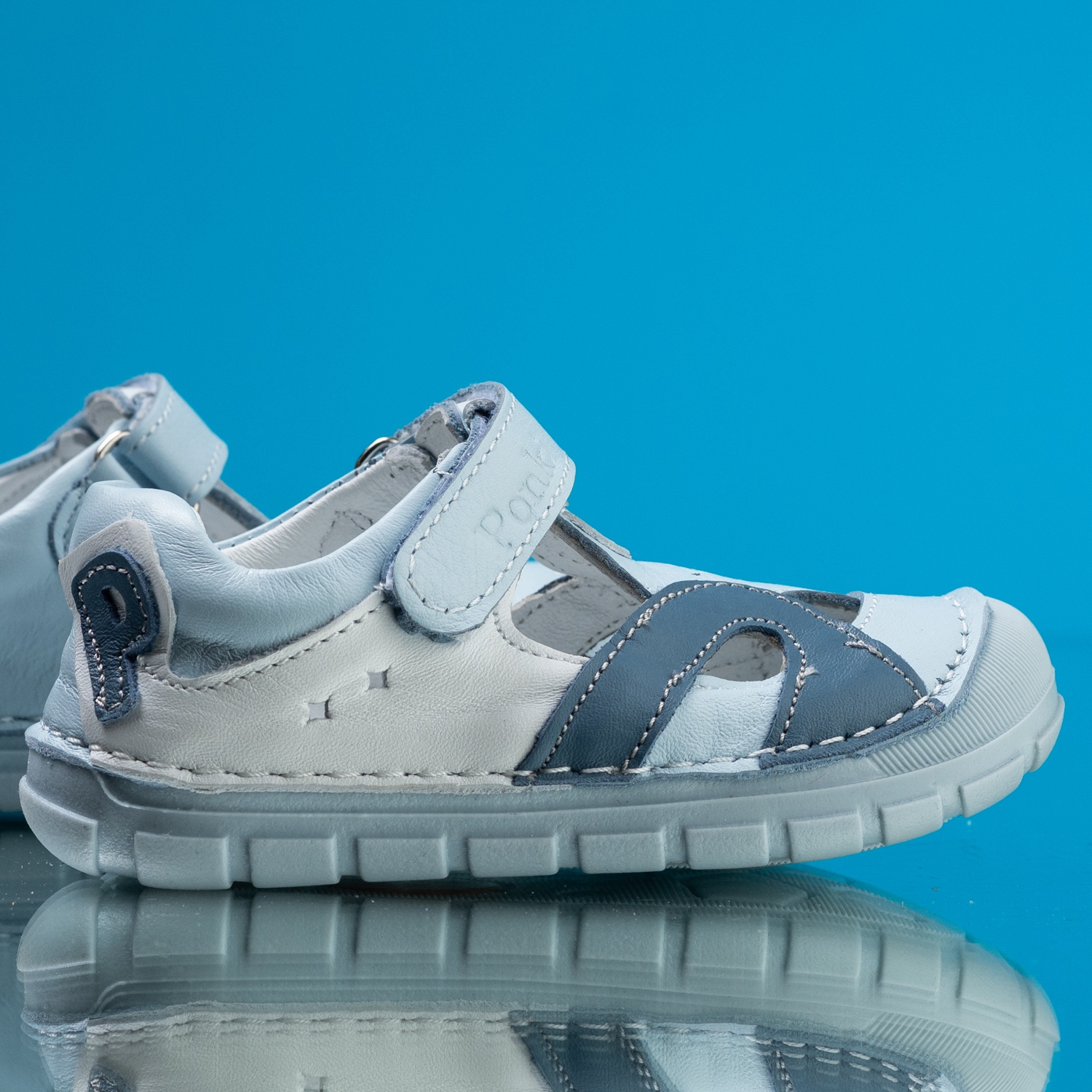 Baby barefoot sandals PONKI BAREFOOT REBBEL LIGHT BLUE №19-25