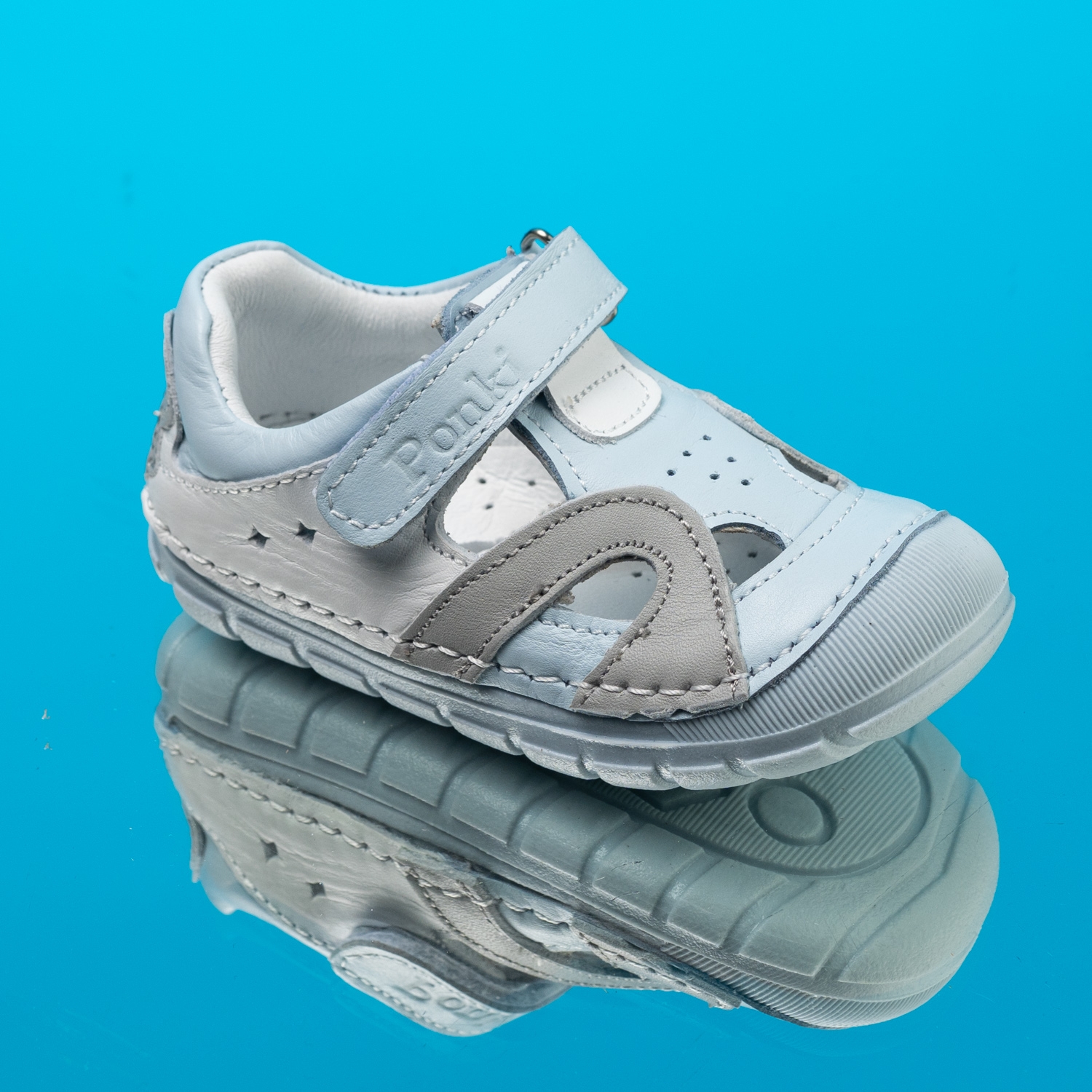 Baby barefoot sandals PONKI BAREFOOT REBBEL LIGHTBLUE №19-21