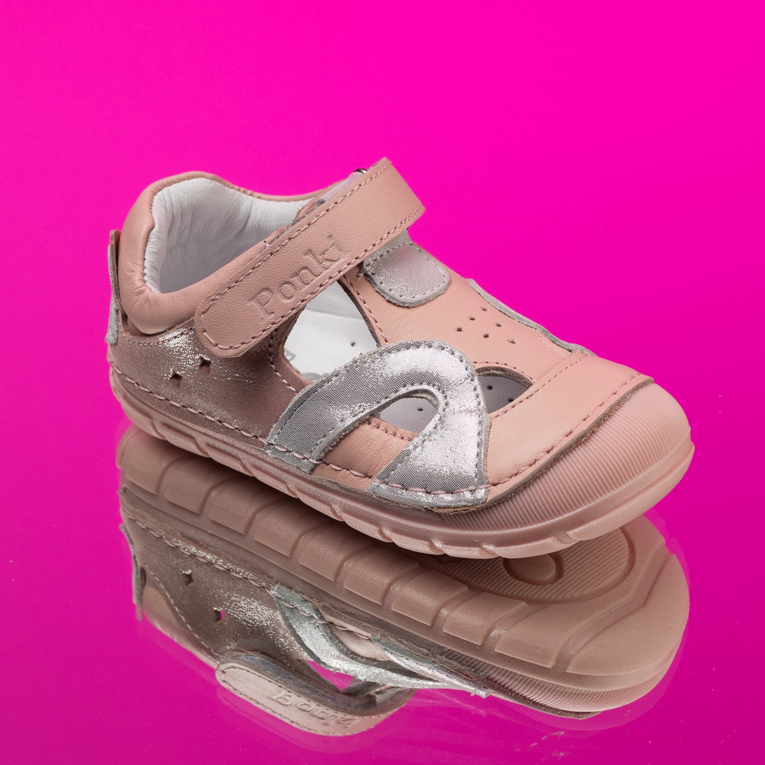 Baby barefoot sandals PONKI BAREFOOT REBBEL POWDER PINK №22-25
