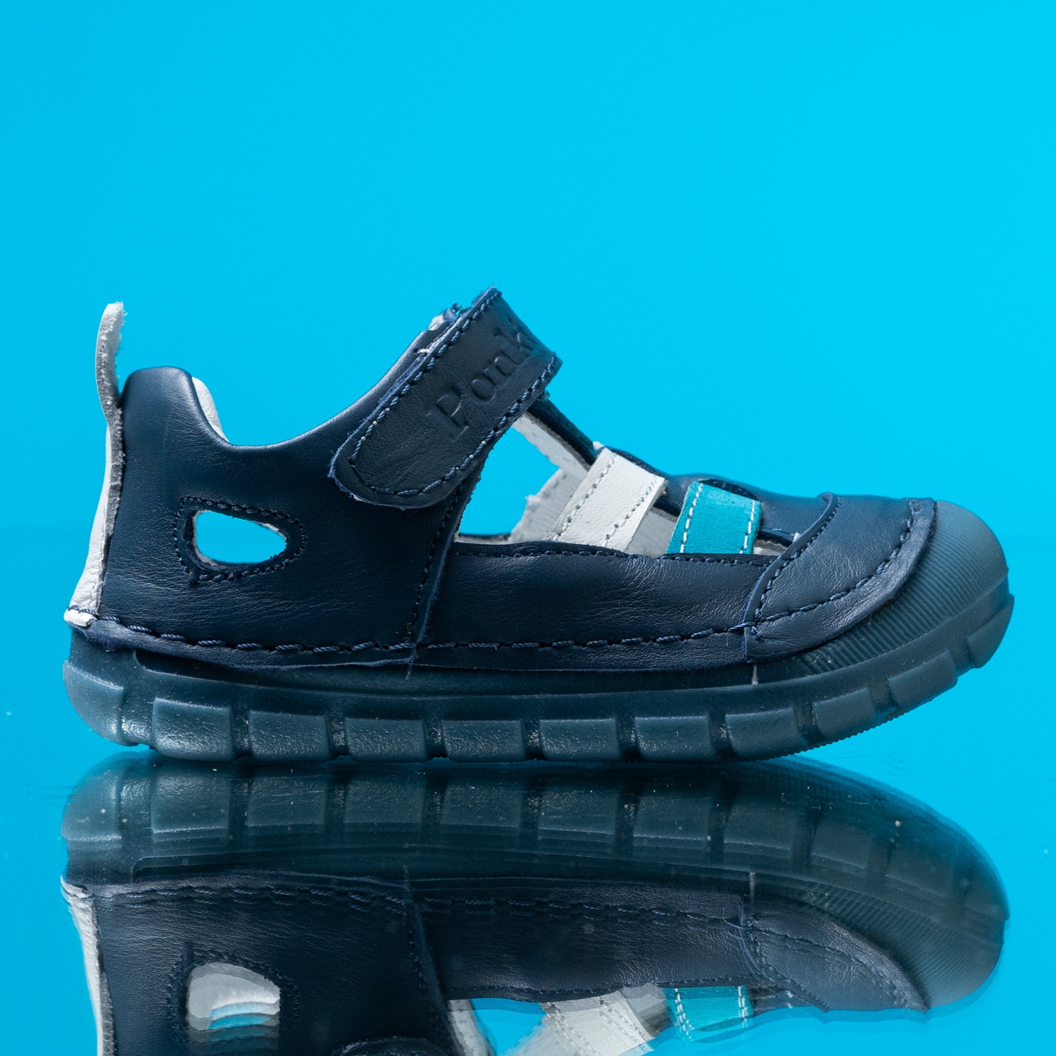 Baby barefoot sandals PONKI BAREFOOT SPLITT BLUE №19-21