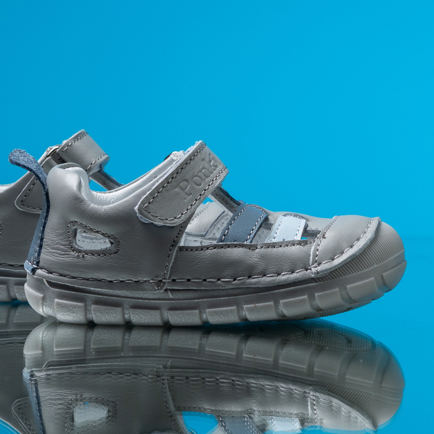 Baby barefoot sandals PONKI BAREFOOT SPLITT GREY №19-21