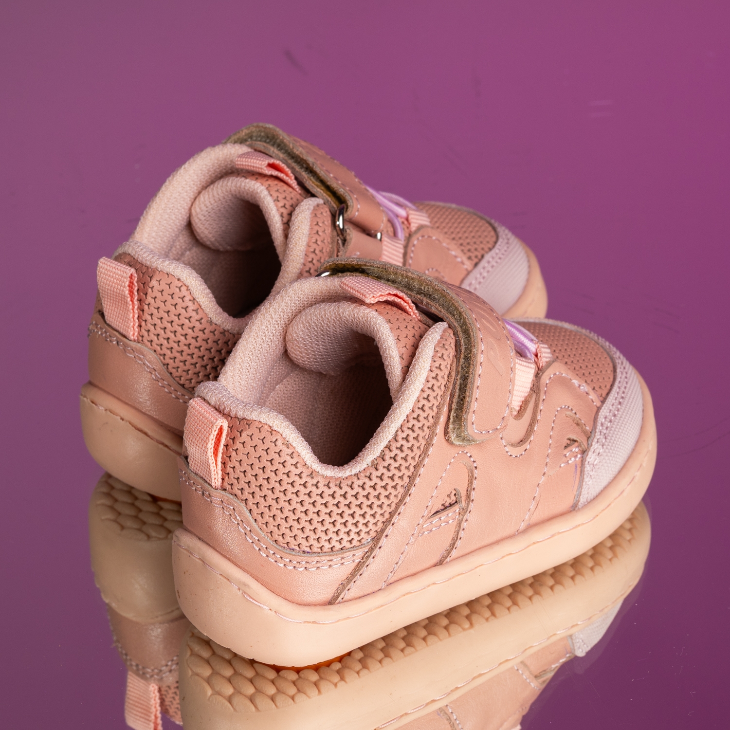 Pantofi barefoot pentru bebeluși **PONKI Barefoot SQUASH II Pudră** №19–21