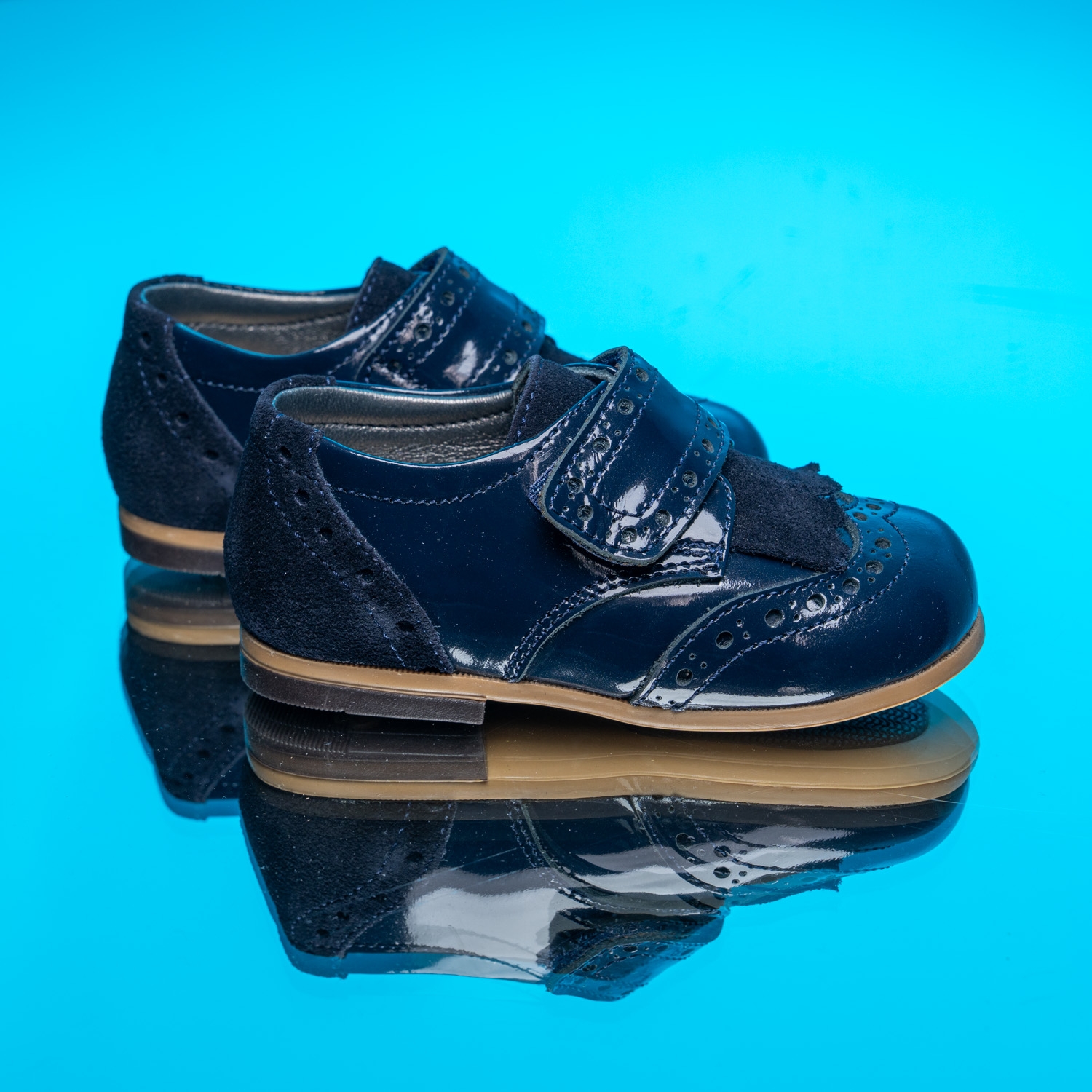 Baby Formal Shoes Bebbini ELEGANCE Dark Blue Size 19-25