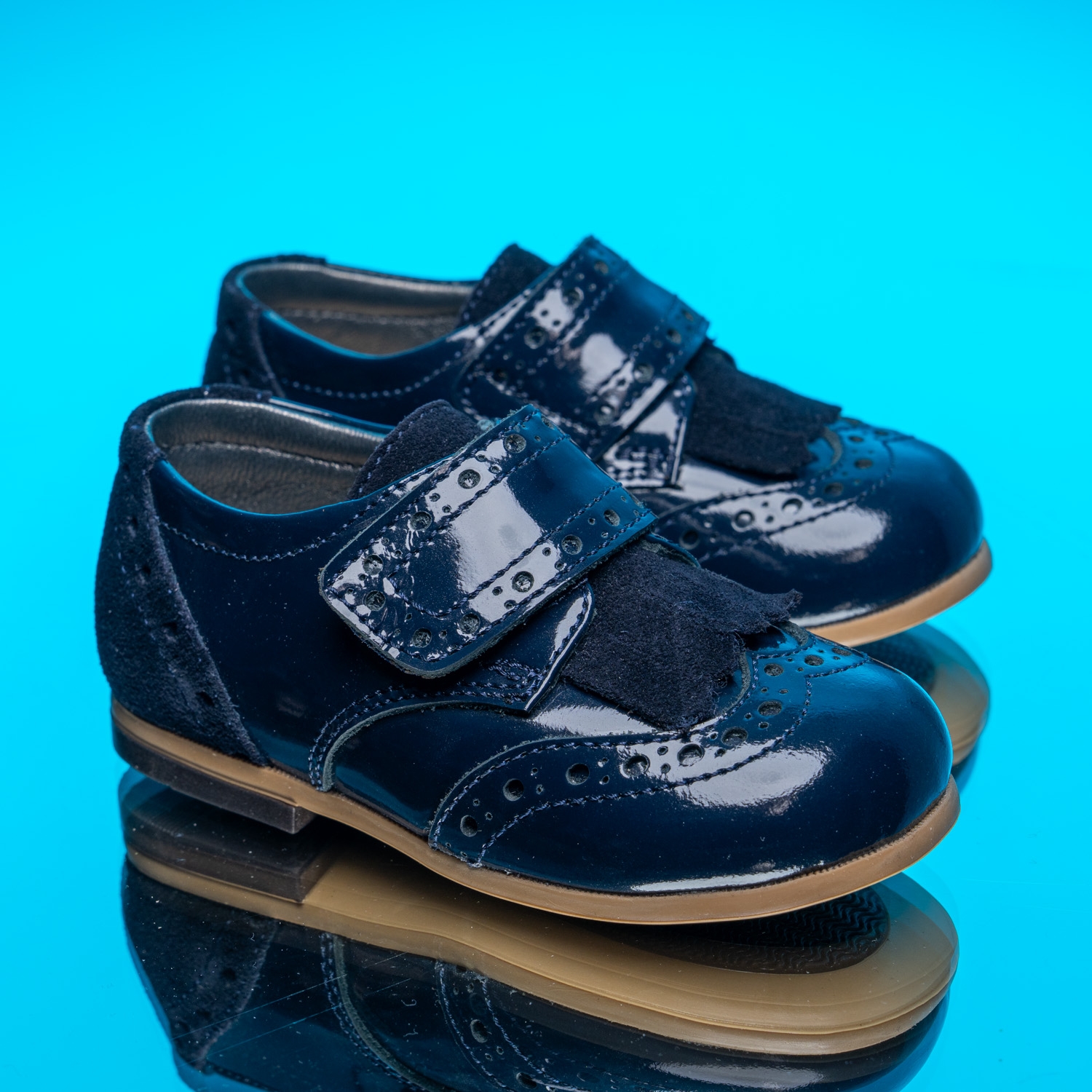 Baby Formal Shoes Bebbini ELEGANCE Dark Blue Size 19-25
