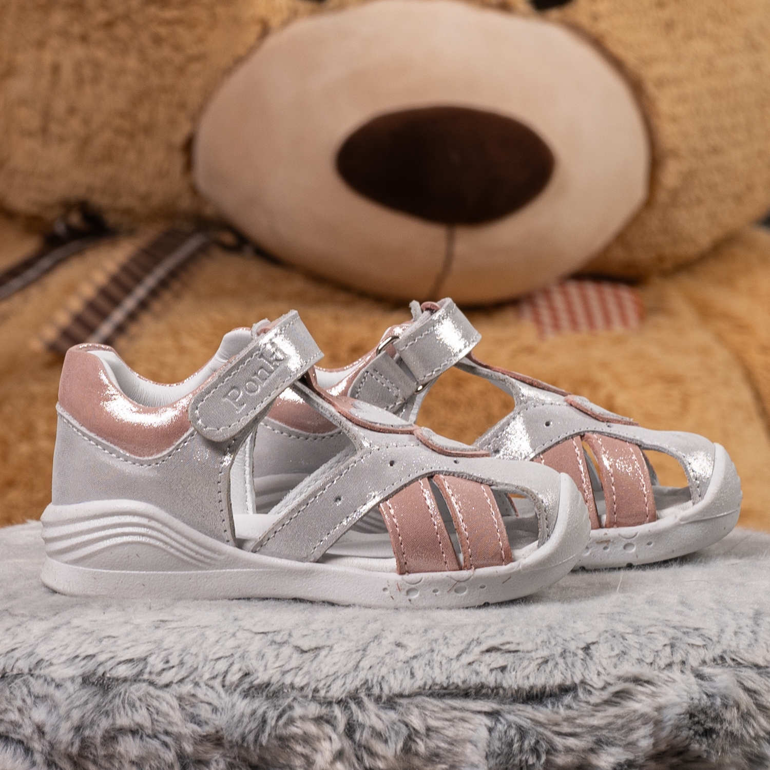 Baby sandals PONKI Twolove Silver №19-21