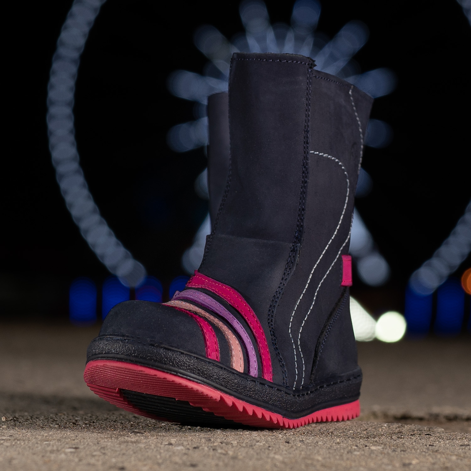 Children's boots PONKI LINES Darkblue-Cyclamen №26-30