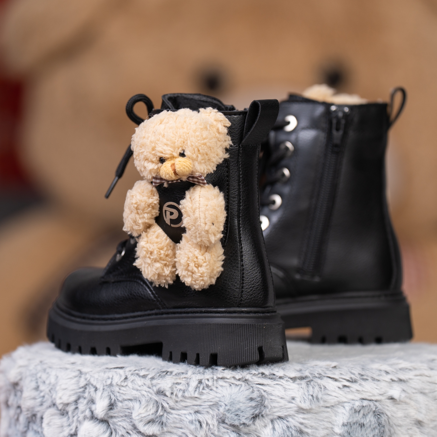 Children's boots PONKI Teddy Powder, sizes 26-30