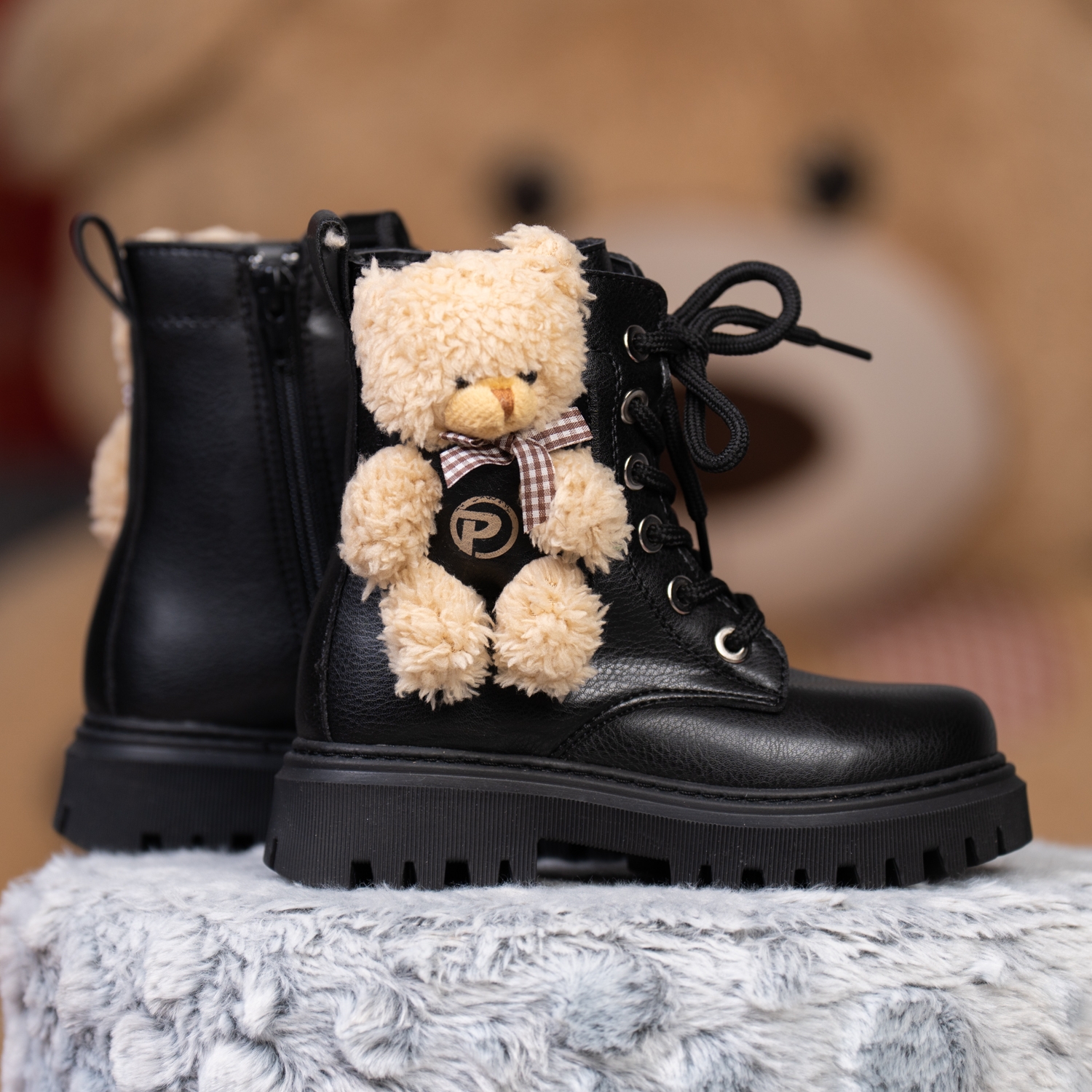 Children's boots PONKI Teddy Powder, sizes 26-30