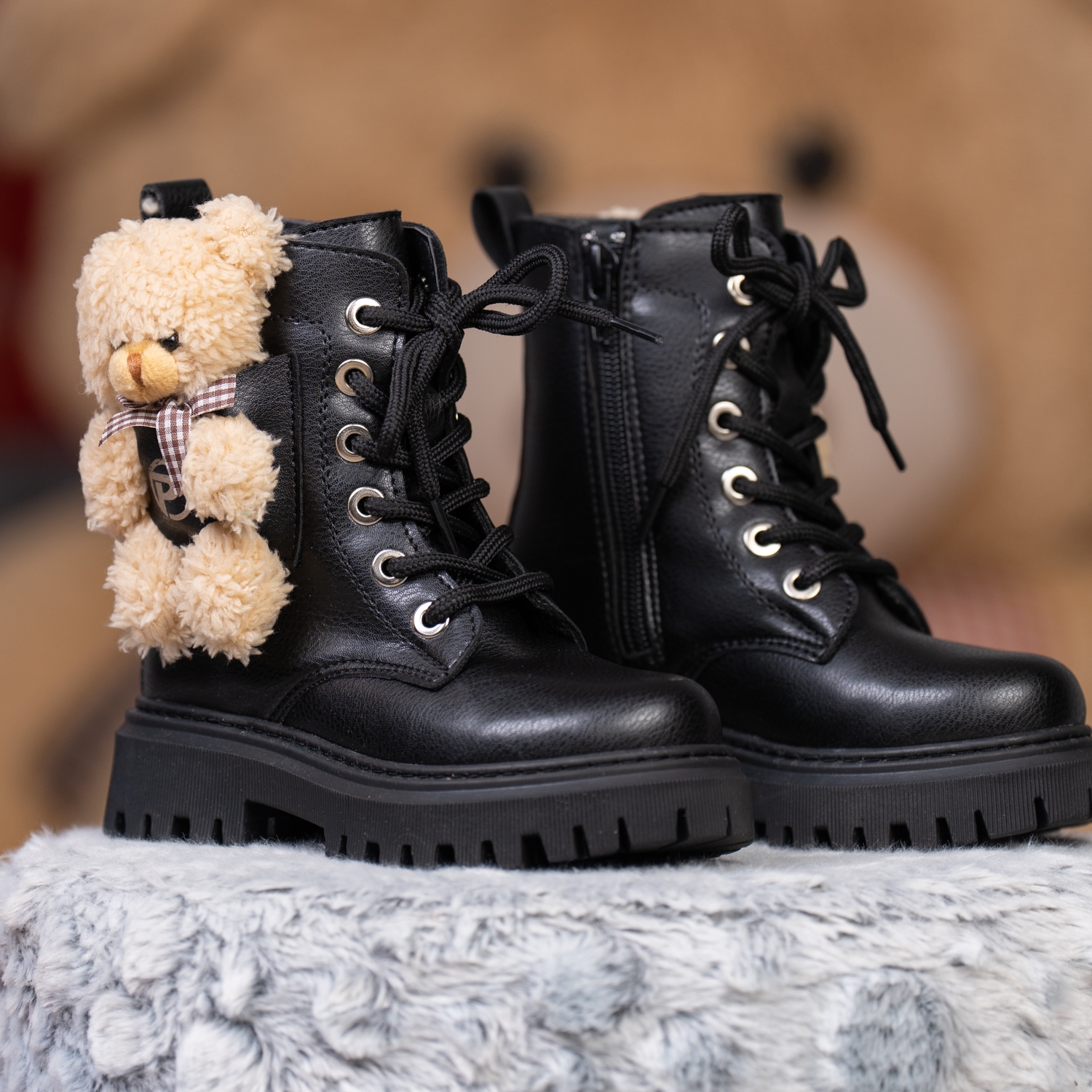 Children's boots PONKI Teddy Powder, sizes 26-30