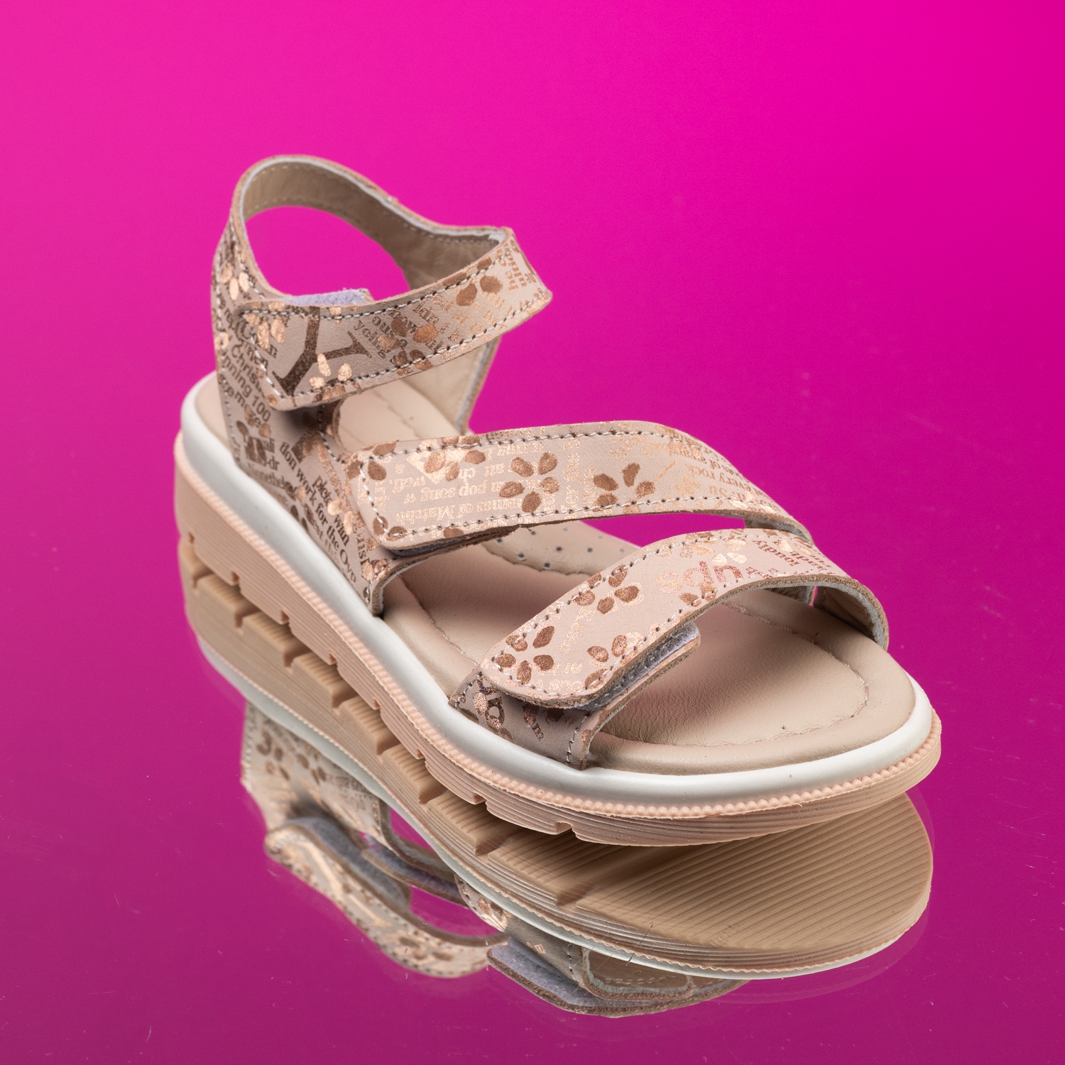 Girls’ Sandals PONKI Stripes Powder Pink №31-36