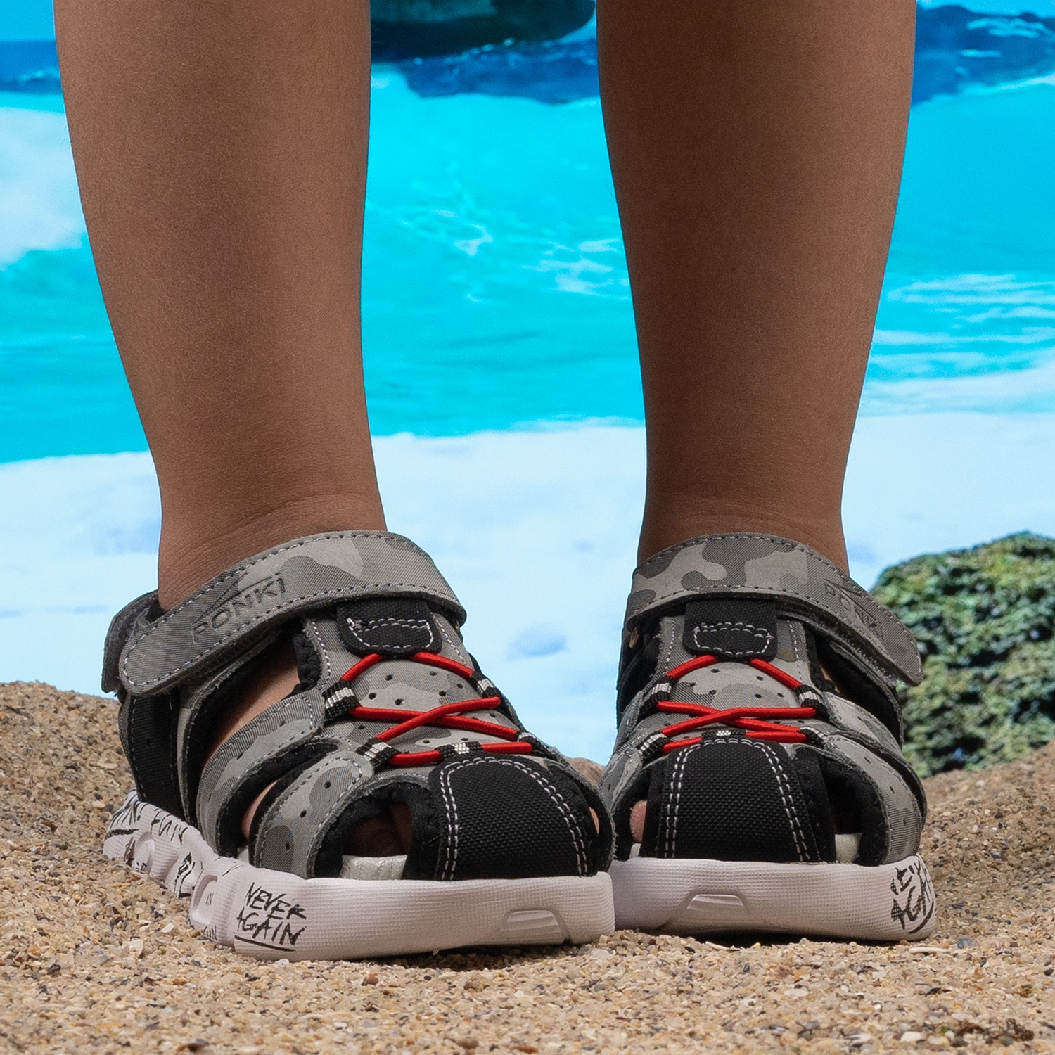 Children's sandals PONKI Flater Gray No. 26-30