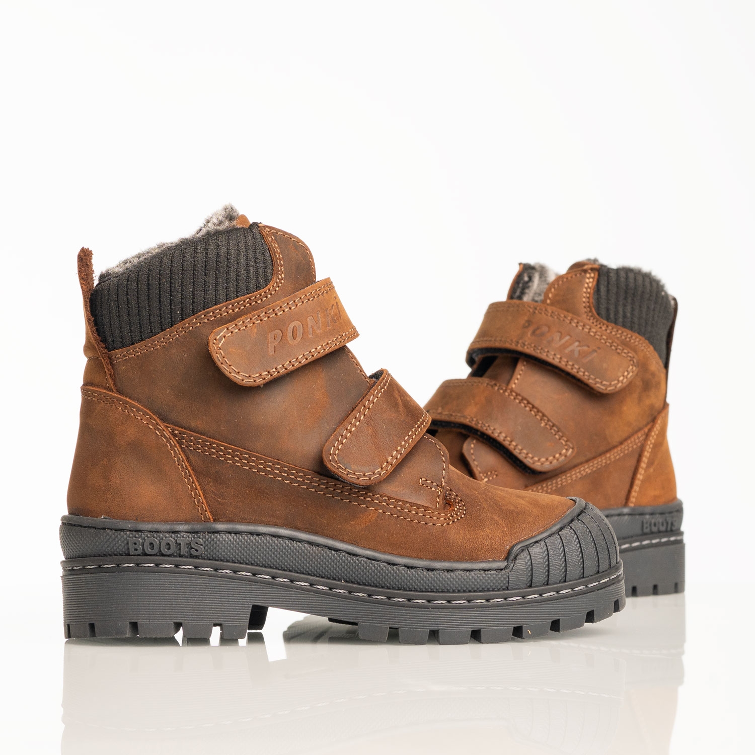 Cizme pentru copii PONKI Noble Sand Brown, mărimi 31–36