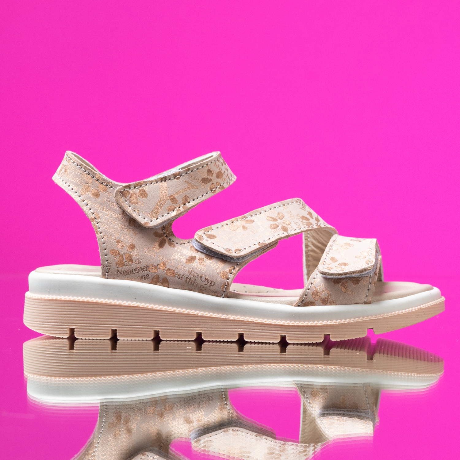 Girls’ Sandals PONKI Stripes Powder Pink №31-36