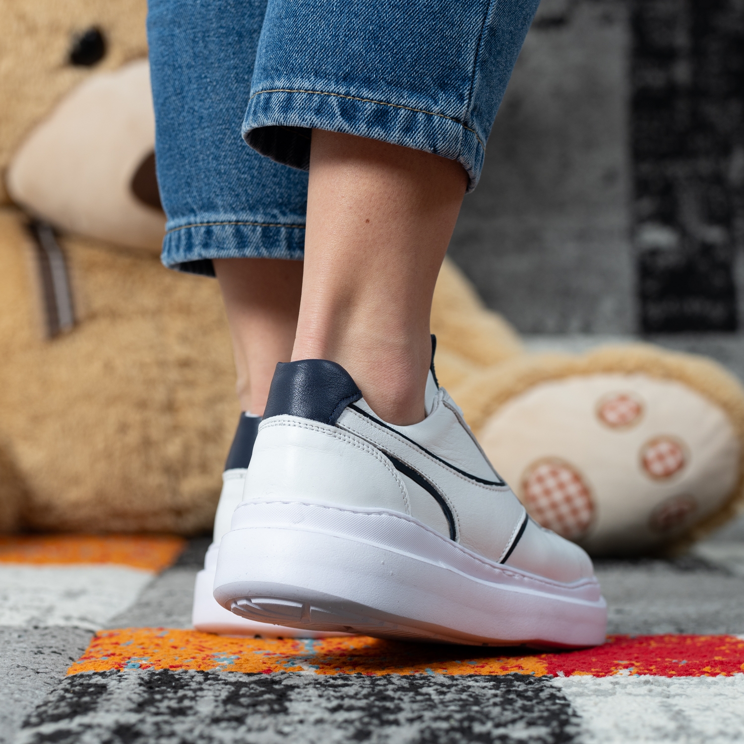 Junior sneakers PONKI Splint White-Darkblue №36-39