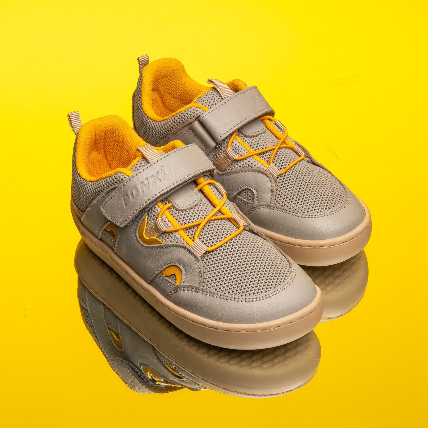 Pantofi barefoot pentru copii **PONKI Barefoot SQUASH II Gri** №26–30