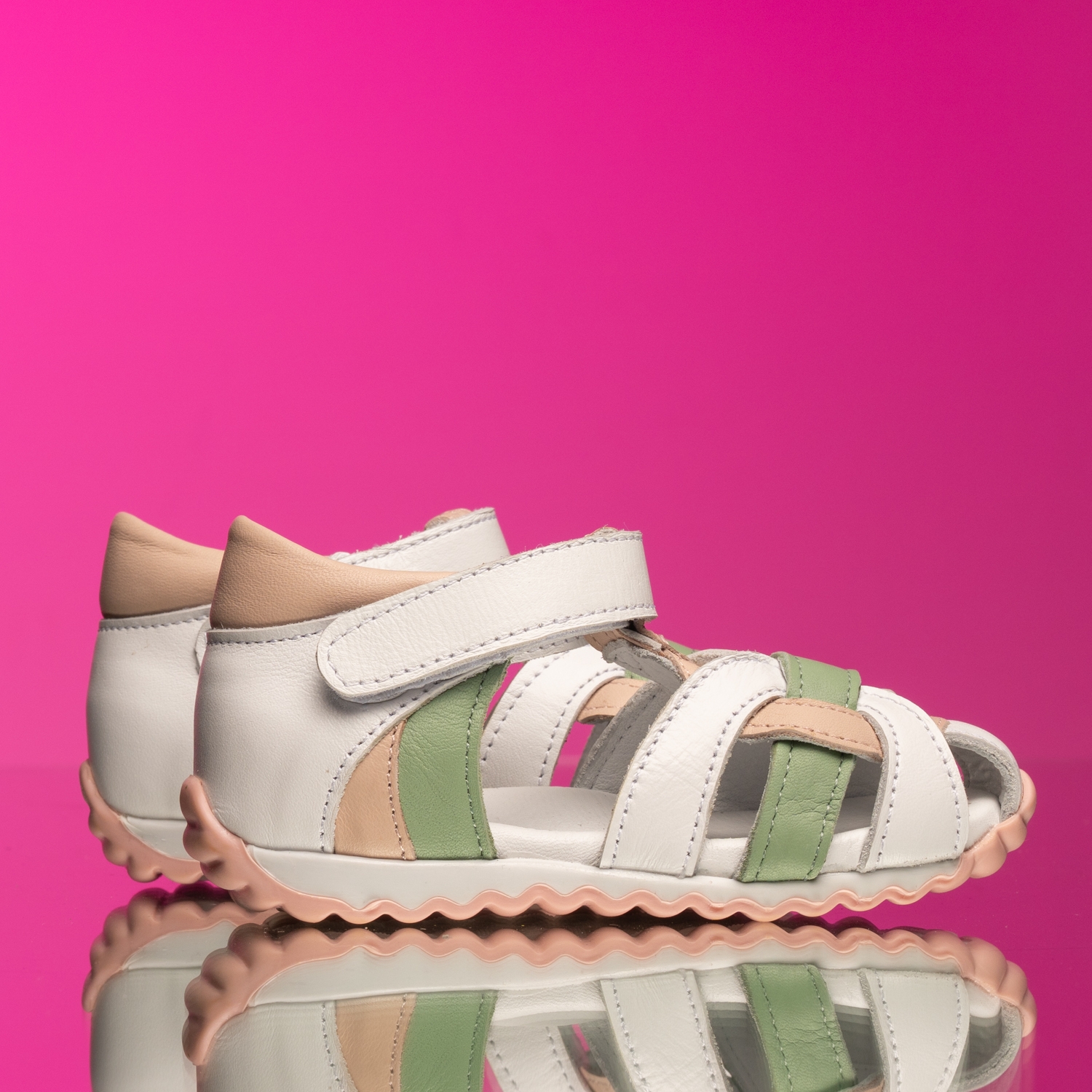 PONKI Zippies White-Powder – Baby Sandals №21-25