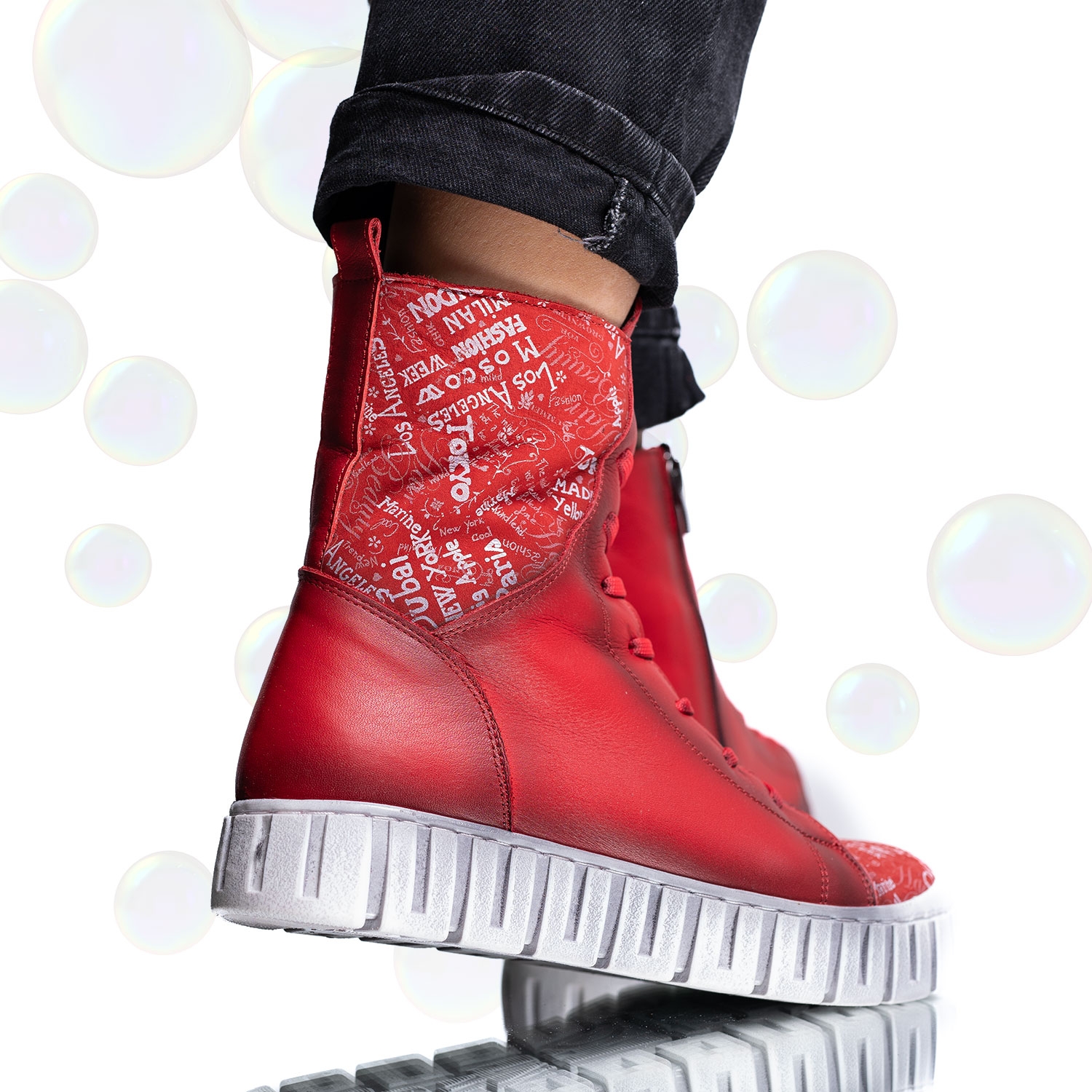 Youth boots PONKI WORLDE RED №36-39