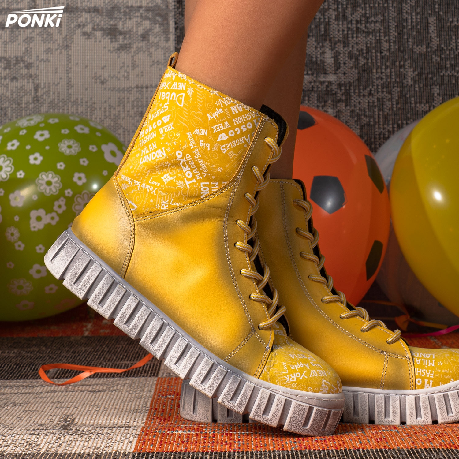 Youth boots PONKI WORLDE YELLOW №36-39